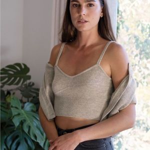 Reformation Gisela cashmere tank cardigan set